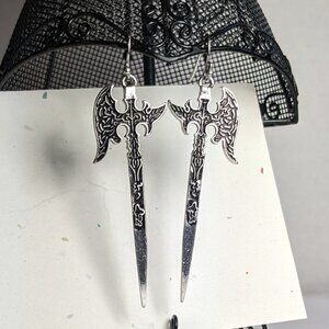 Hand-made medieval battle axes on stainless steel ear wires. New!